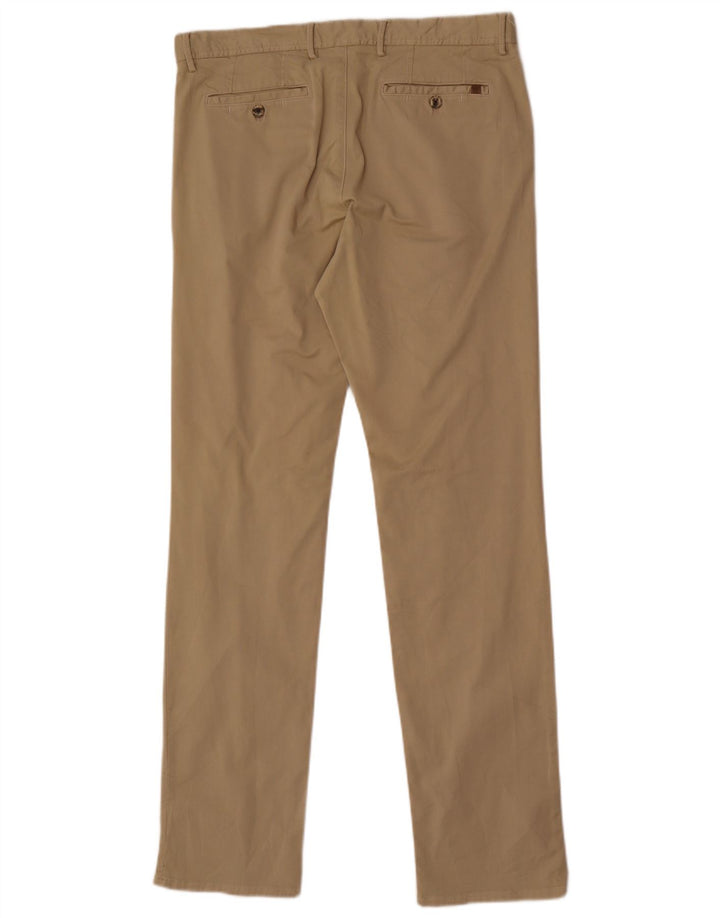 Massimo Dutti Mens Regular Fit Chino Trousers EU 42 Large W32 L33 Beige