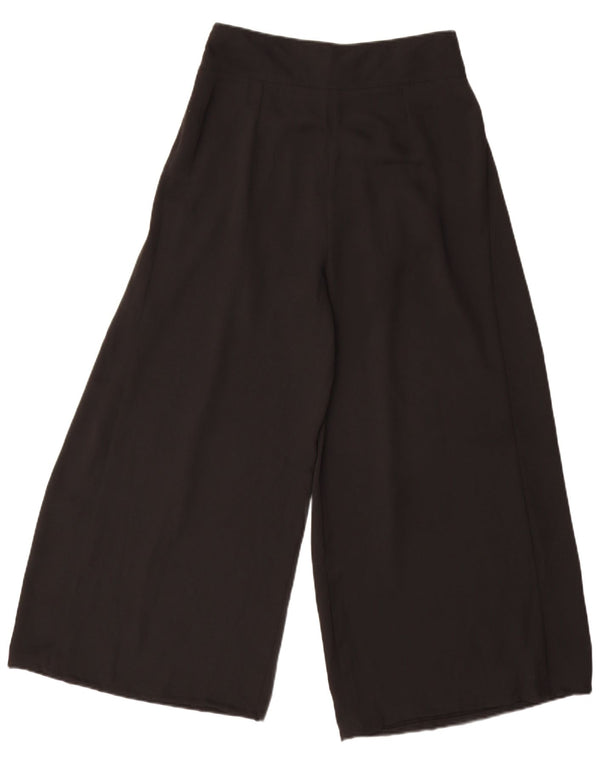 Marks & Spencer Womens Wide Leg Casual Trousers UK 10 Small W27 L25 Black