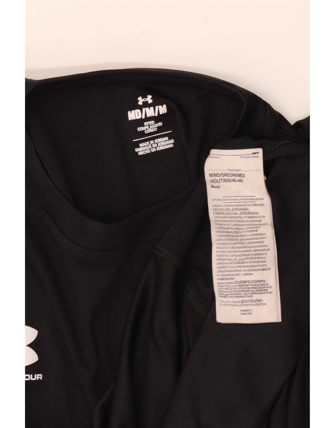 Under Armour Mens T-Shirt Top Medium Black Polyester