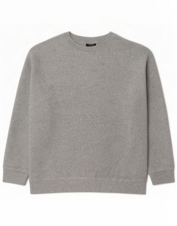 Topshop Womens Fleece Jumper UK 14 Large Grey Polyester