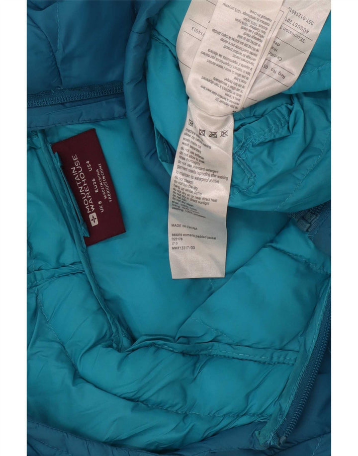 Mountain Warehouse Womens Hooded Padded Jacket UK 8 Small Blue Nylon