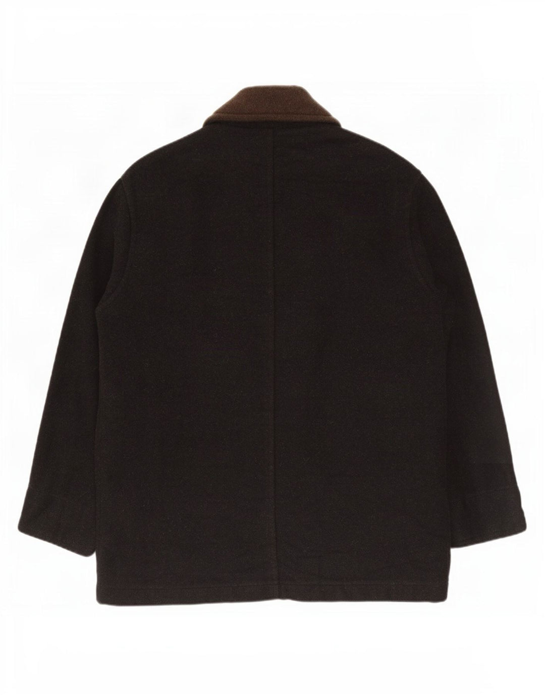 Lemon Mens Overcoat UK 42 XL Black Wool