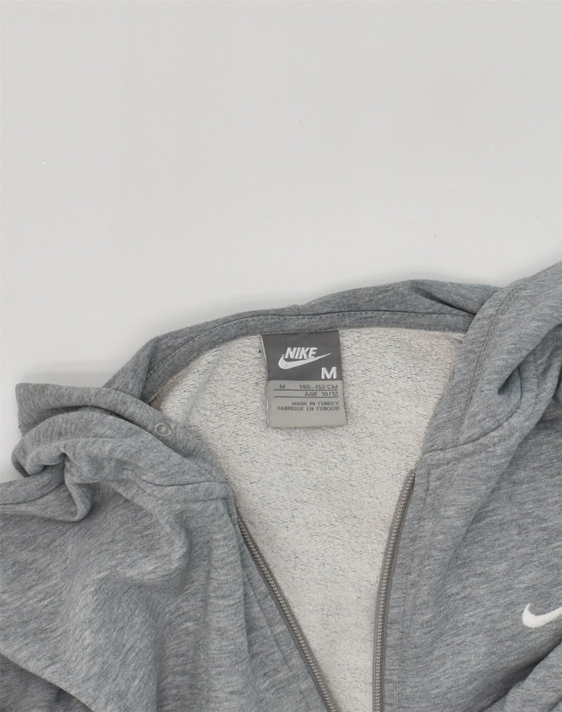 NIKE Boys Zip Hoodie Sweater 10-11 Years Medium Grey Cotton | Vintage Nike | Thrift | Second-Hand Nike | Used Clothing | Messina Hembry 