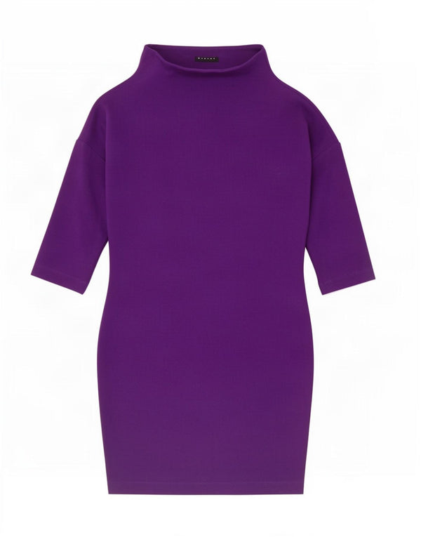 Sisley Womens Oversized 3/4 Sleeve Sheath Dress UK 6 XS Purple Polyester