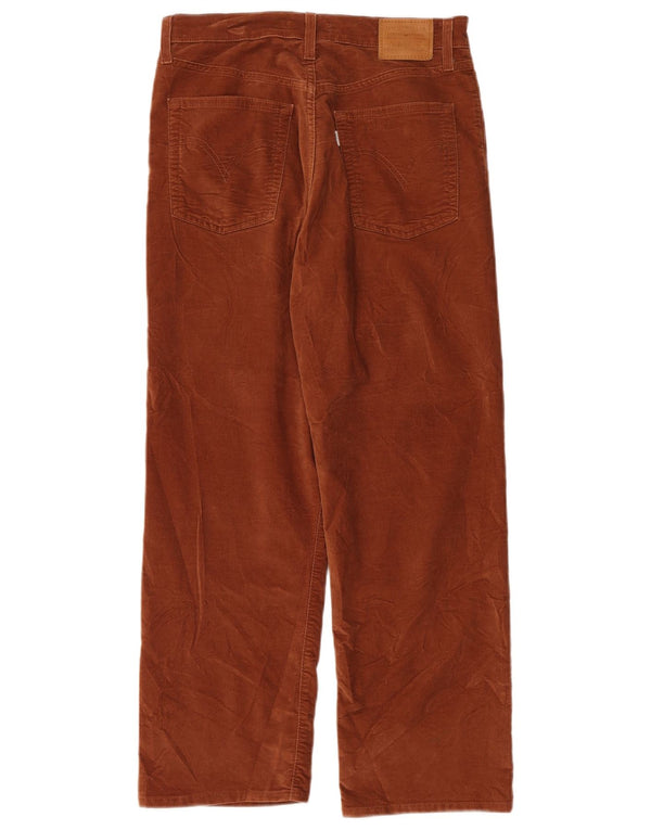 Levi's Womens Ribcage Straight Velvet Casual Trousers W29 L27 Brown Cotton