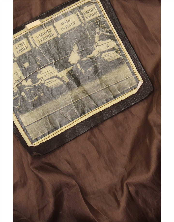 Vintage Mens Leather Jacket UK 36 Small Brown