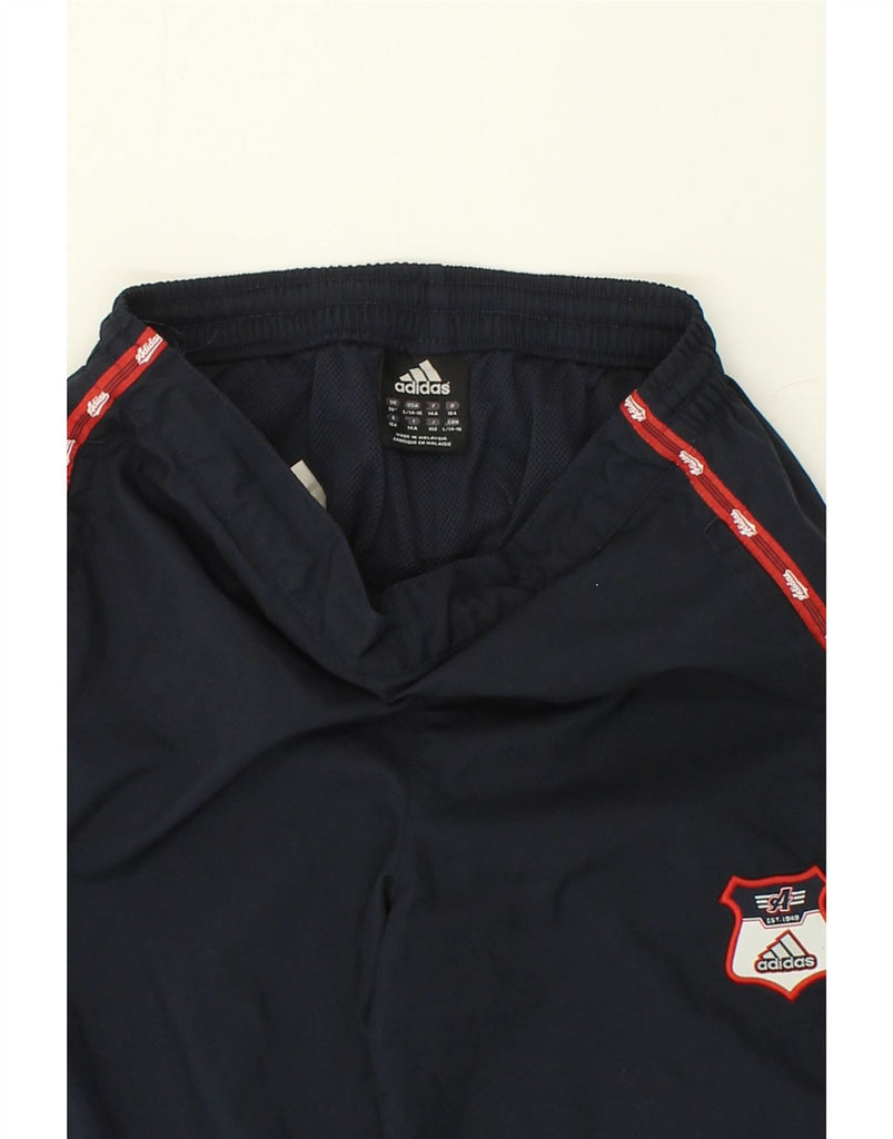 ADIDAS Boys Tracksuit Trousers 13-14 Years Navy Blue Polyester | Vintage Adidas | Thrift | Second-Hand Adidas | Used Clothing | Messina Hembry 