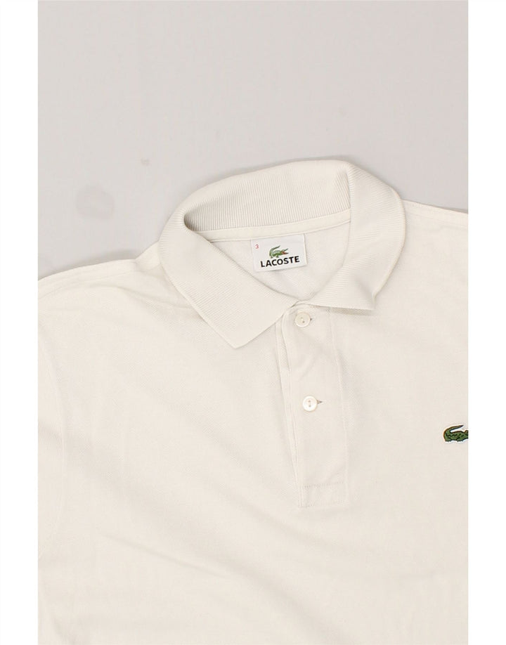 LACOSTE Mens Polo Shirt Size 3 Small White Cotton