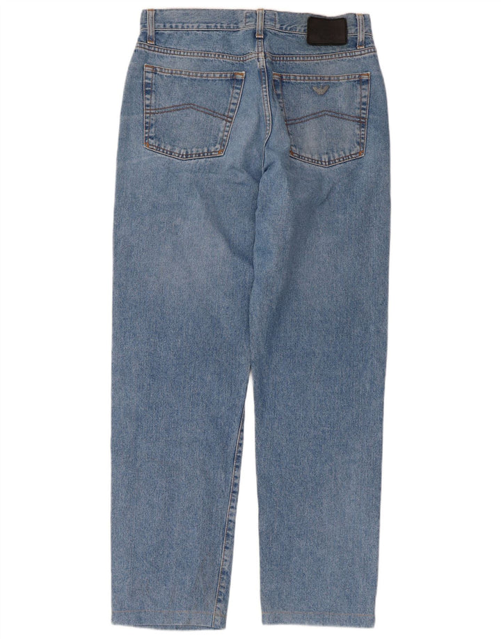 ARMANI Womens Straight Jeans W34 L31 Blue Cotton