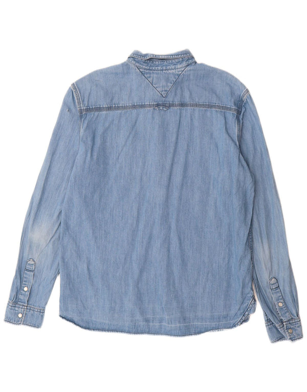 Tommy Hilfiger Mens Denim Shirt Large Blue Cotton