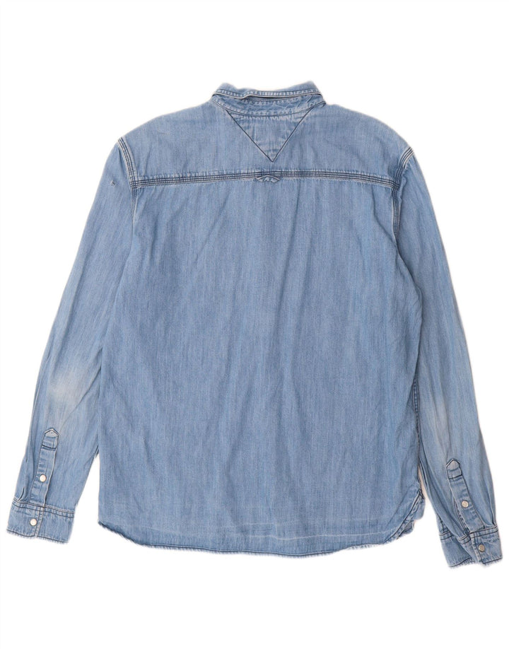 Tommy Hilfiger Mens Denim Shirt Large Blue Cotton