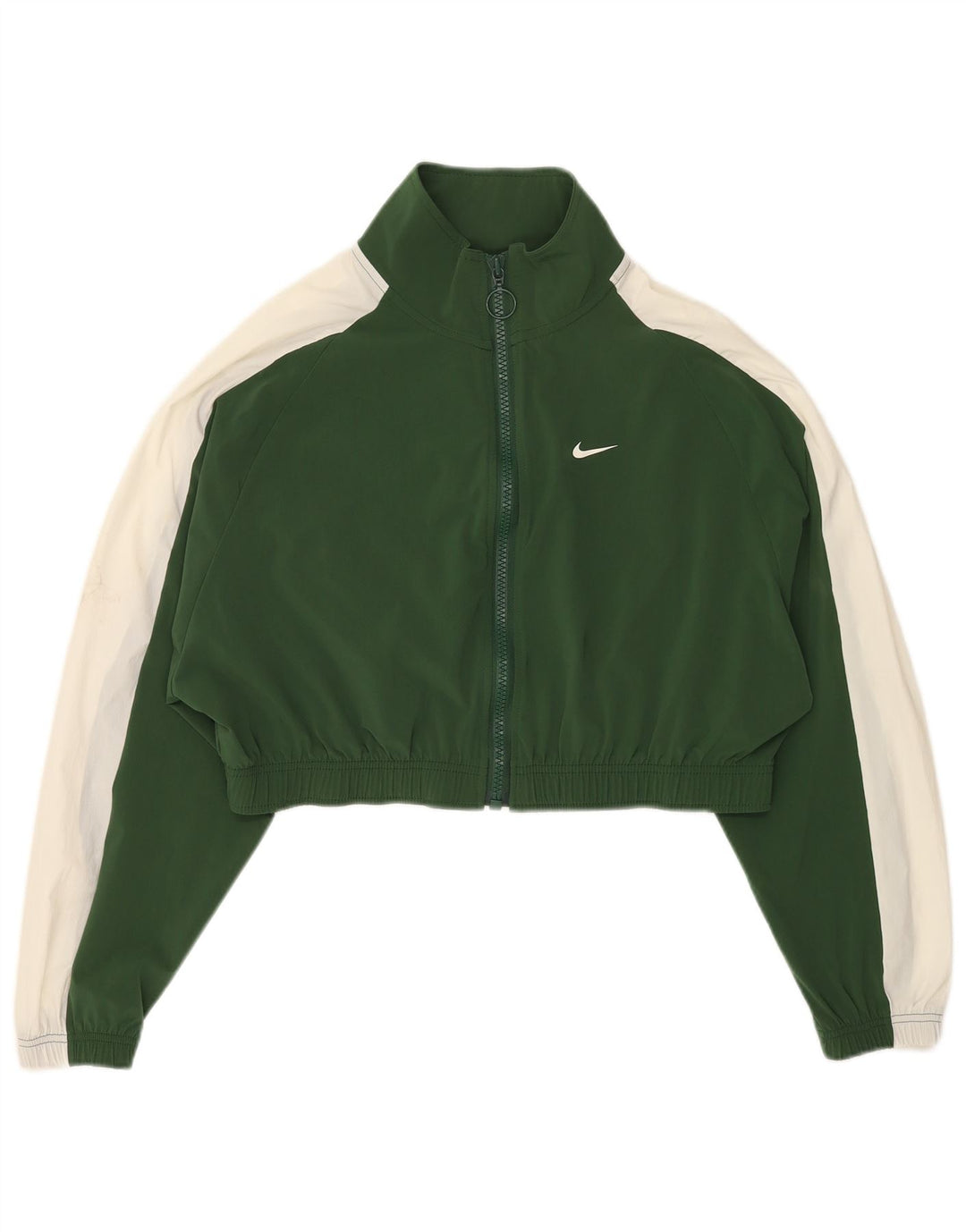 Nike Womens Crop Tracksuit Top Jacket UK 10 Small Green Colourblock