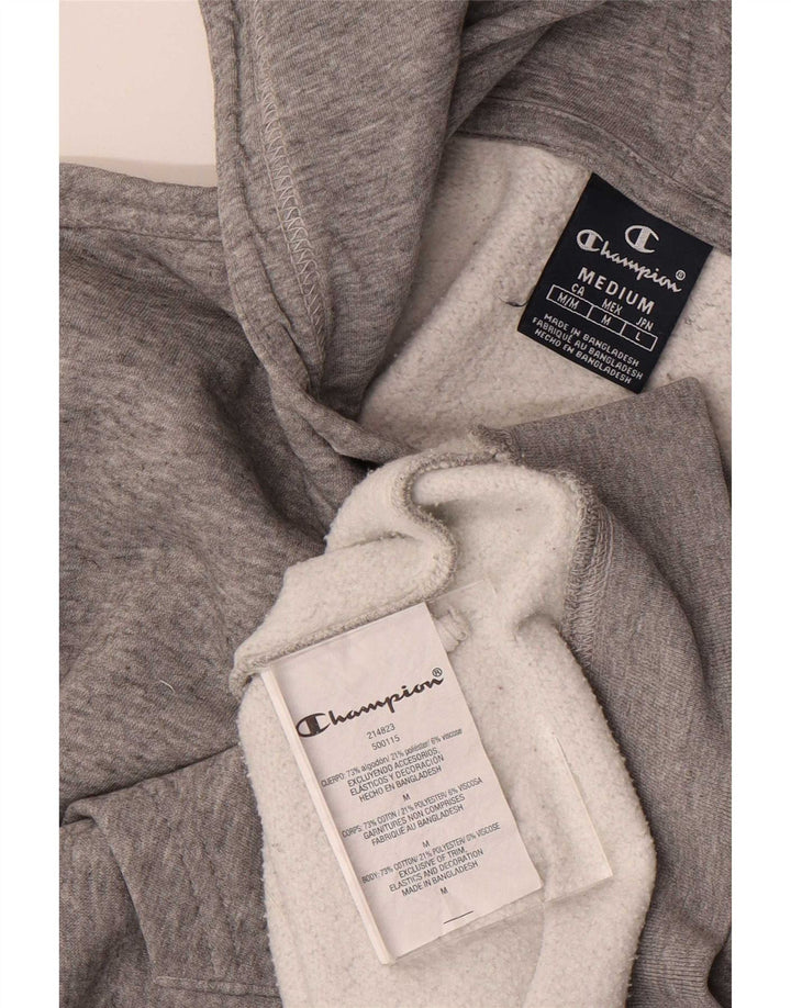 Champion Mens Zip Hoodie Sweater Medium Grey Cotton