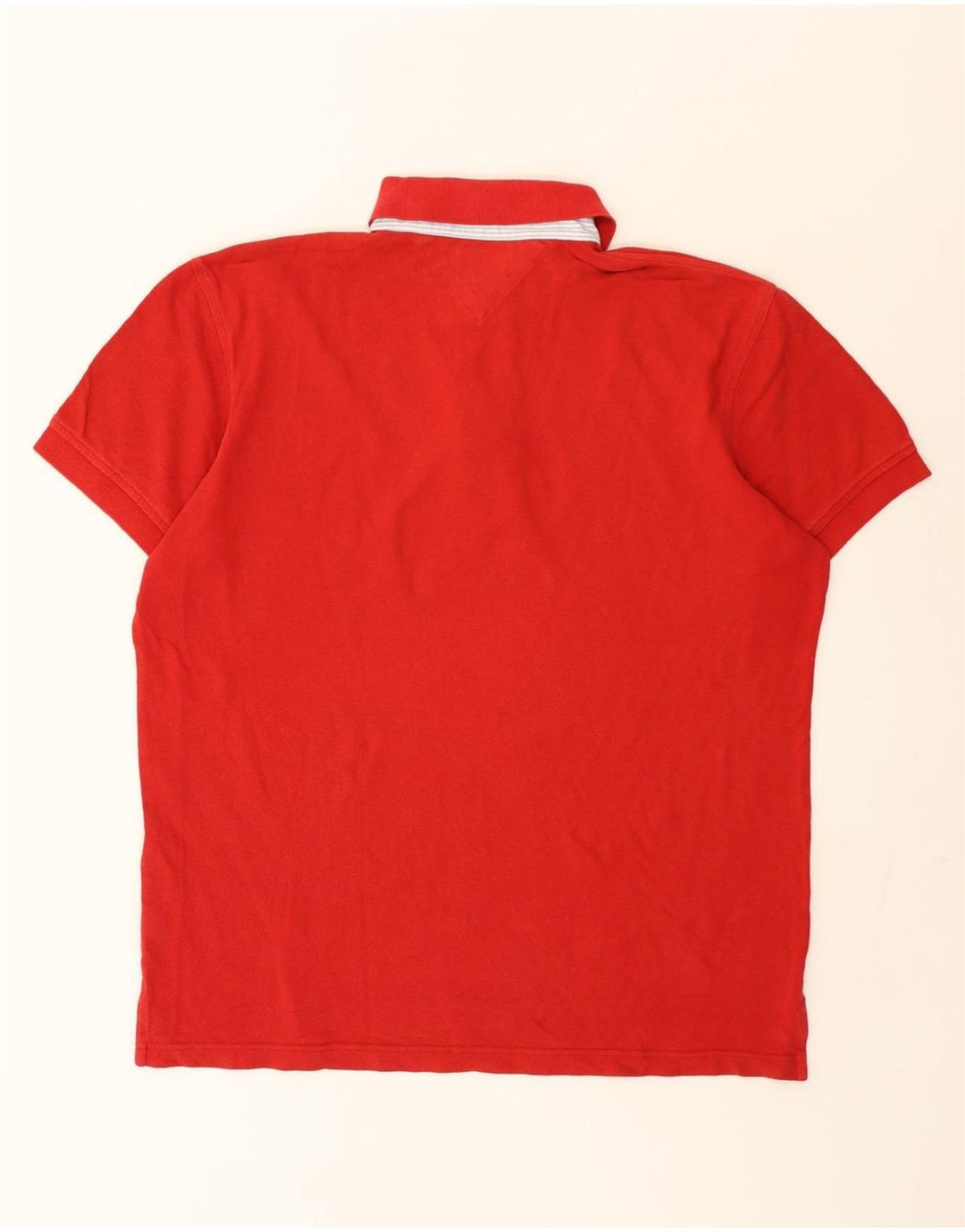 Tommy Hilfiger Mens Polo Shirt Large Red Cotton