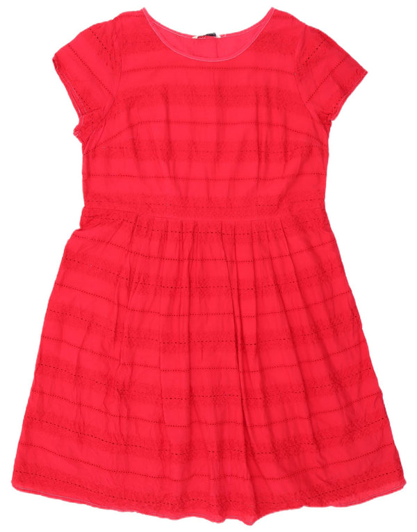 Marks & Spencer Womens Short Sleeves A-Line Dress UK 20 2XL Red Striped