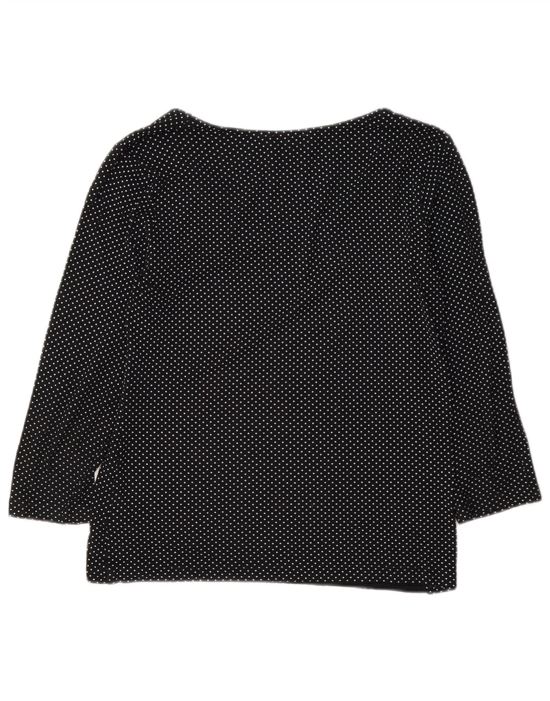 Hobbs Womens Top 3/4 Sleeve UK 10 Small Black Spotted Viscose