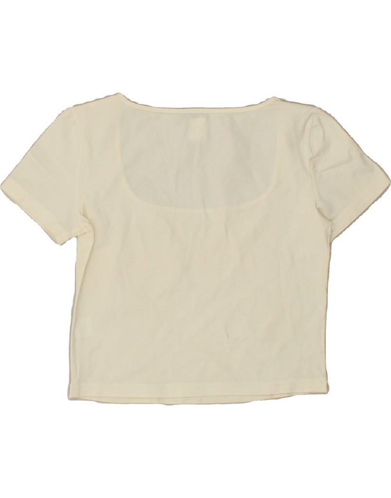 MAX & CO. Womens Crop Top UK 12 Medium Off White Polyester | Vintage Max & Co. | Thrift | Second-Hand Max & Co. | Used Clothing | Messina Hembry 