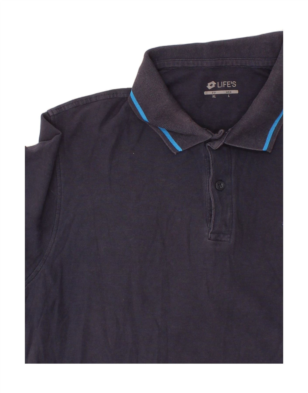 LOTTO Mens Polo Shirt Large Navy Blue Cotton Vintage Lotto and Second-Hand Lotto from Messina Hembry 
