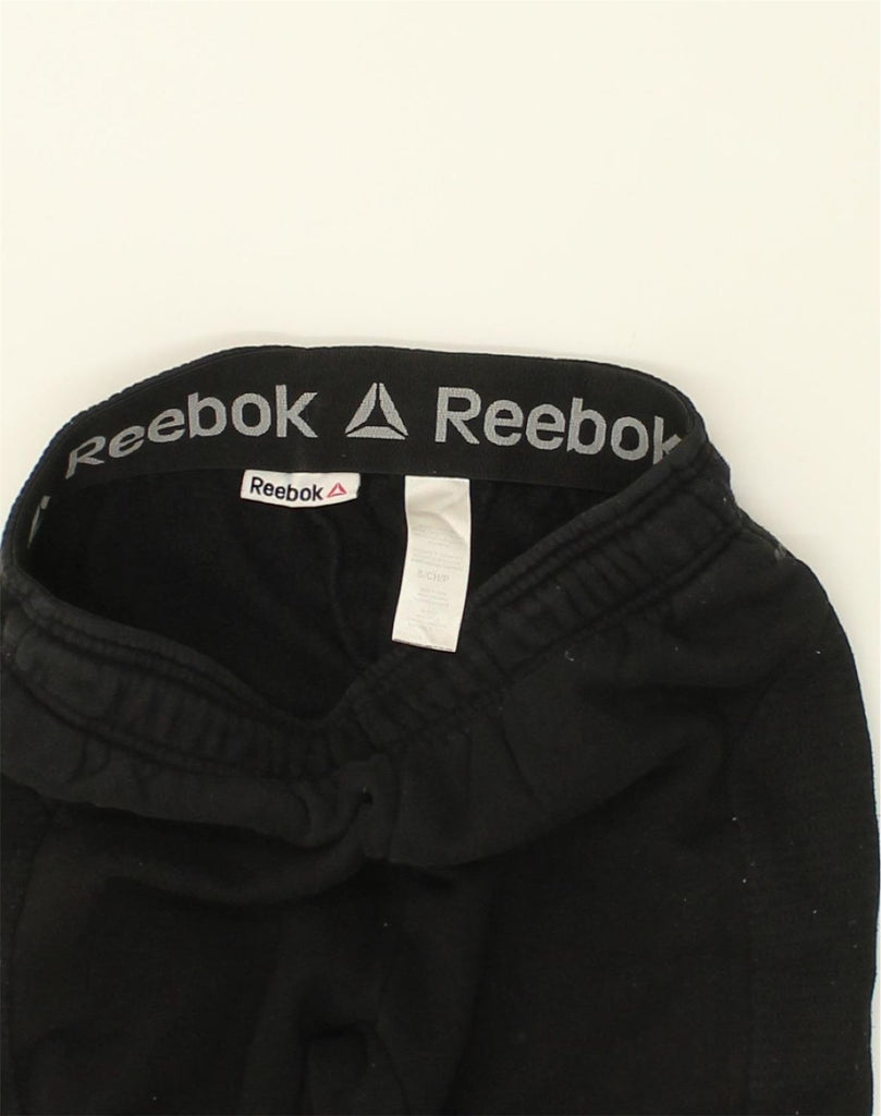 REEBOK Mens Tracksuit Trousers Joggers Small Black Cotton | Vintage Reebok | Thrift | Second-Hand Reebok | Used Clothing | Messina Hembry 