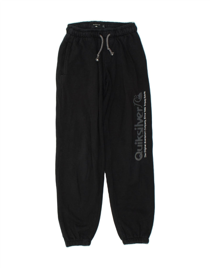 QUIKSILVER Boys Graphic Tracksuit Trousers Joggers 9-10 Years Black | Vintage Quiksilver | Thrift | Second-Hand Quiksilver | Used Clothing | Messina Hembry 