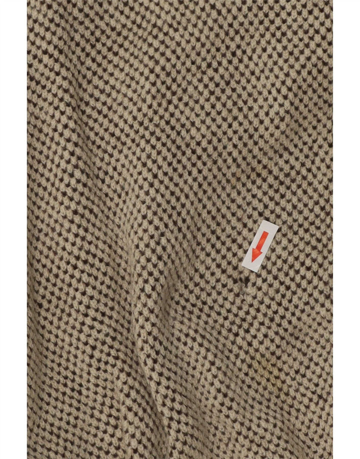 Bizzarro Mens Button Neck Jumper Sweater IT 48 Medium Beige Flecked