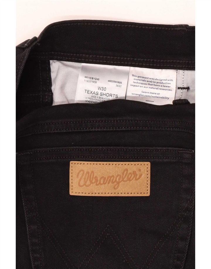 Wrangler Mens Texas Denim Shorts W30 Medium Black Cotton