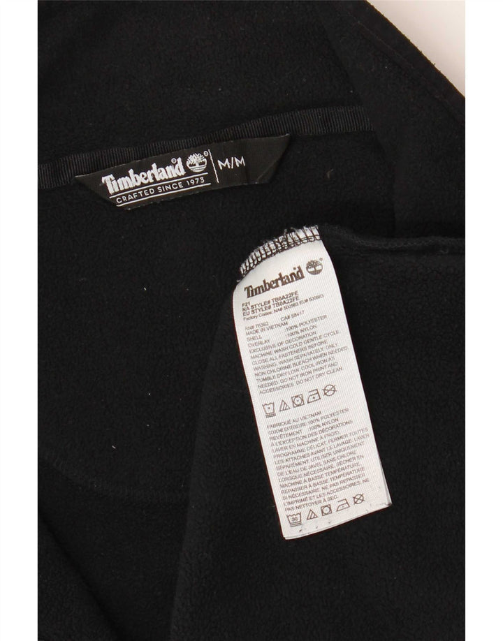 Timberland Mens Zip Neck Fleece Jumper Medium Black Polyester