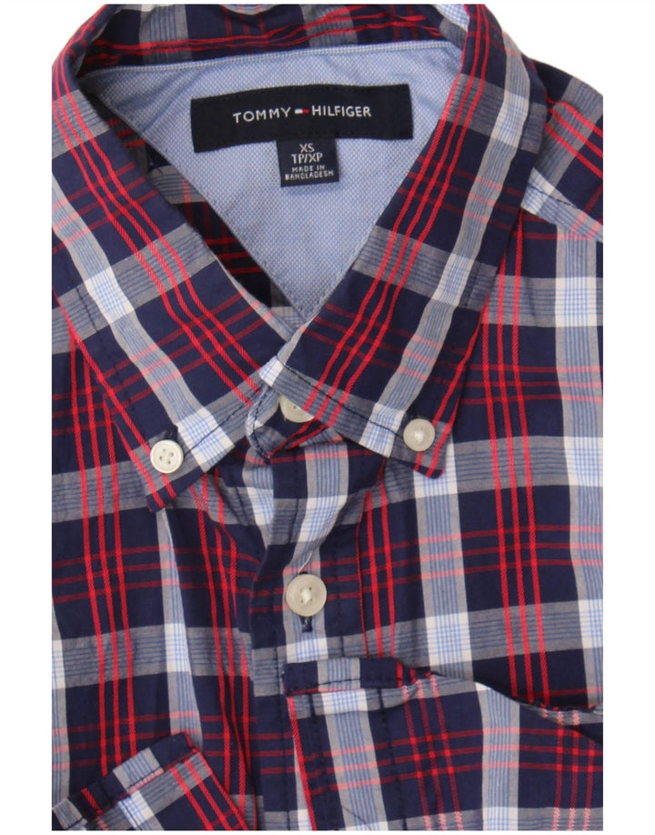 Tommy Hilfiger Mens Shirt XS Navy Blue Check