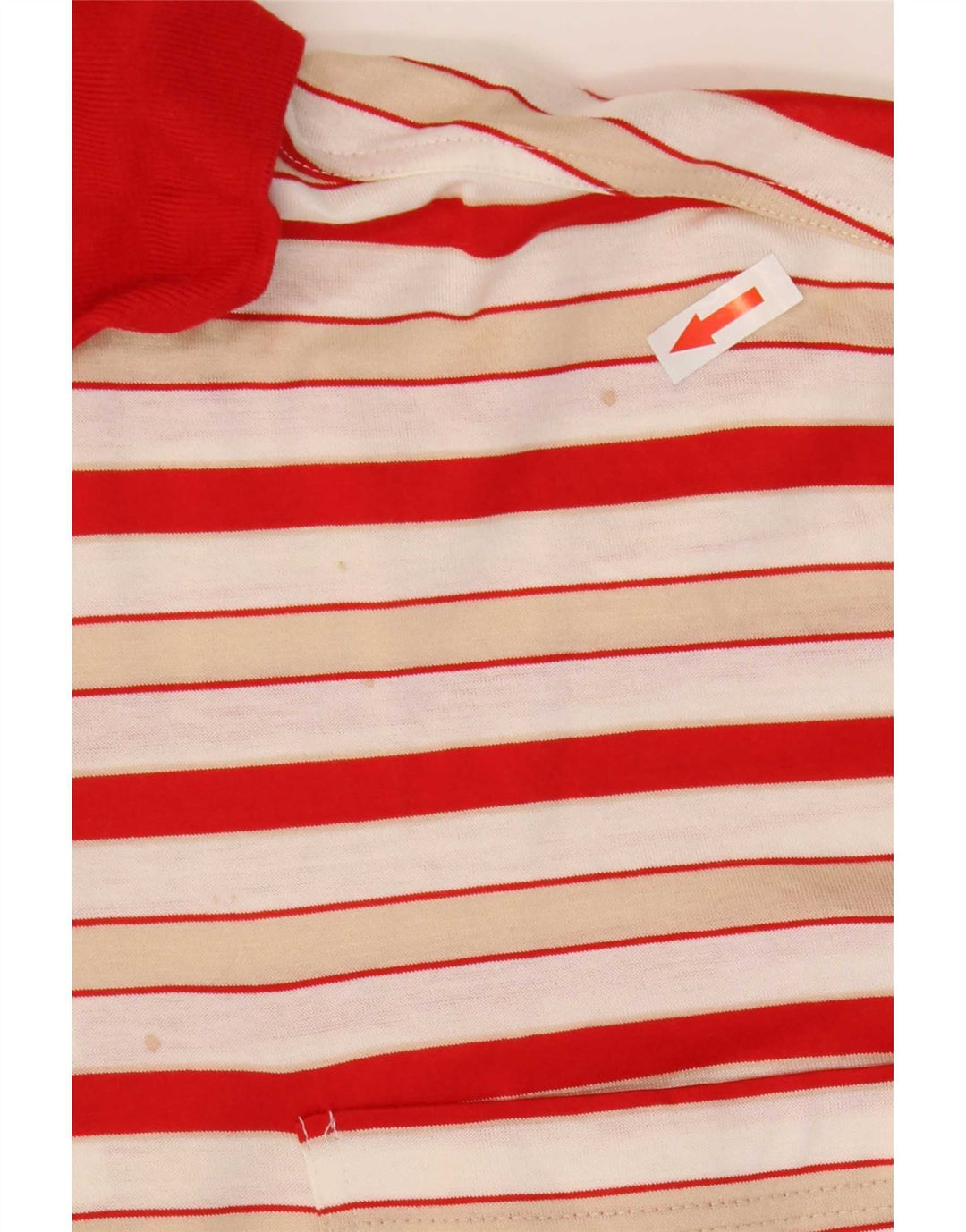 Amerigo Vespucci Mens Polo Shirt Medium Red Striped Cotton
