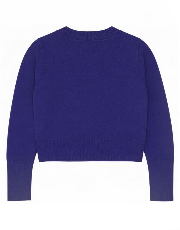Marks & Spencer Womens Crop Cardigan Sweater UK 14 Large Purple Acrylic