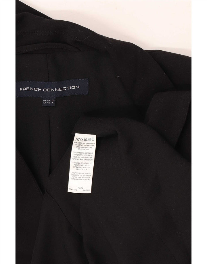 French Connection Womens 3/4 Sleeve Blazer Jacket UK 12 Medium Black