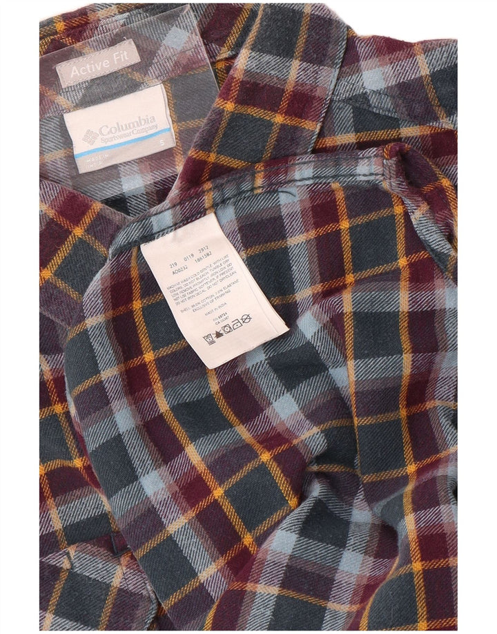 Columbia Mens Active Flannel Shirt Small Multicoloured Check Cotton