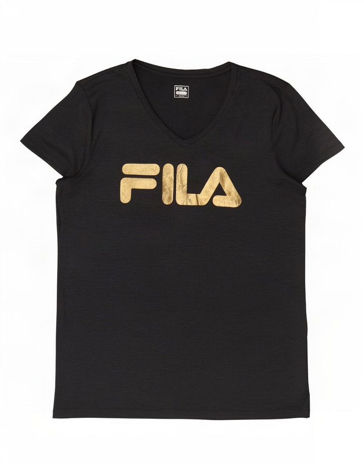 Fila Womens Graphic T-Shirt Top UK 16 Large Grey Flecked Polyester