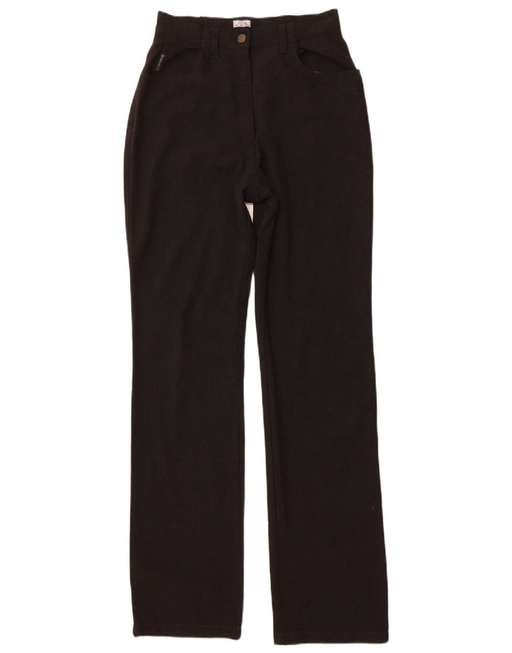 ARMANI Womens High Waist Straight Casual Trousers W30 L32 Black Polyester