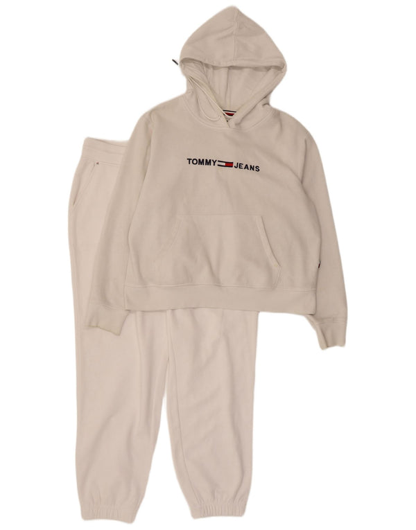 Tommy Hilfiger Womens Graphic Full Tracksuit UK 14 Medium White Cotton