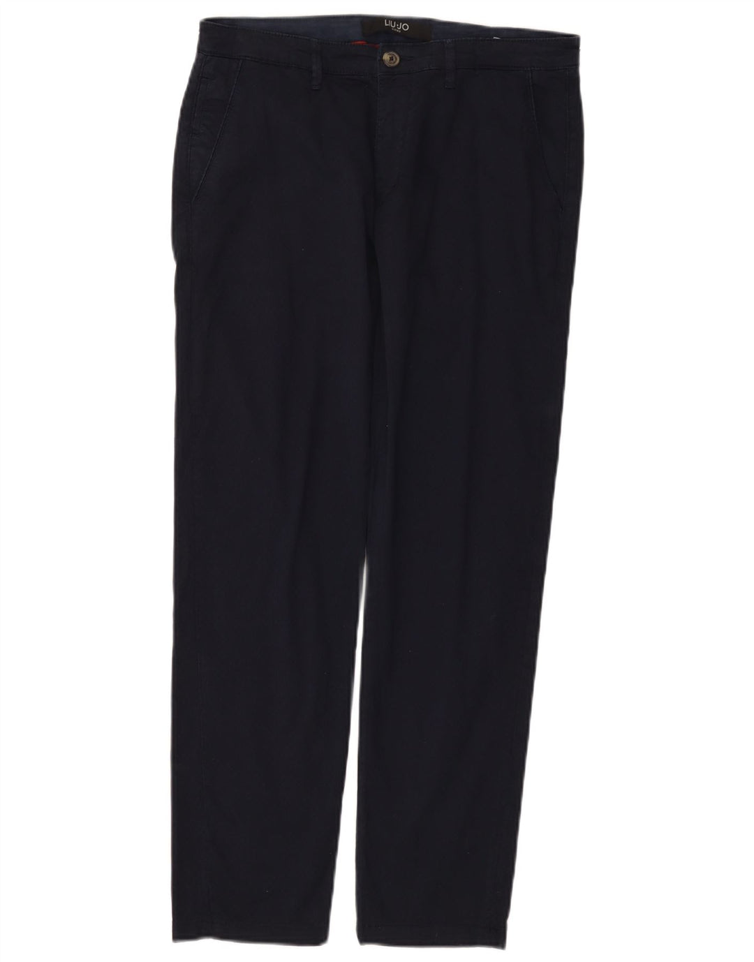 Liu Jo Mens Slim Chino Trousers IT 48 Medium W30 L28 Navy Blue Cotton