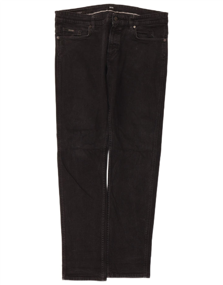 Hugo Boss Mens Slim Jeans W36 L32 Black Cotton
