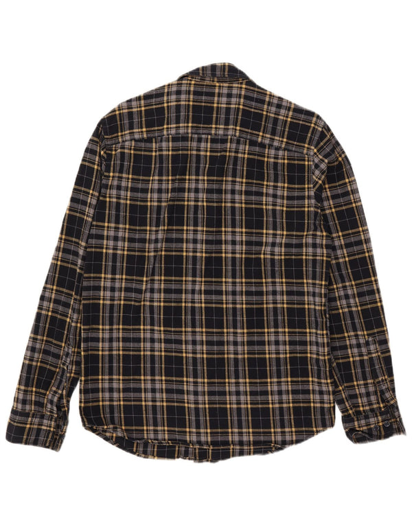 Jack & Jones Mens Flannel Shirt Medium Black Check Cotton
