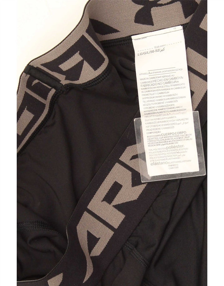 Under Armour Boys Graphic Leggings 11-12 Years Large Black Polyester