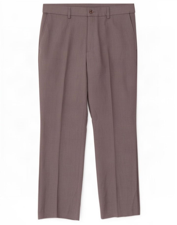 Farah Mens Straight Chino Trousers W34 L29 Grey Polyester