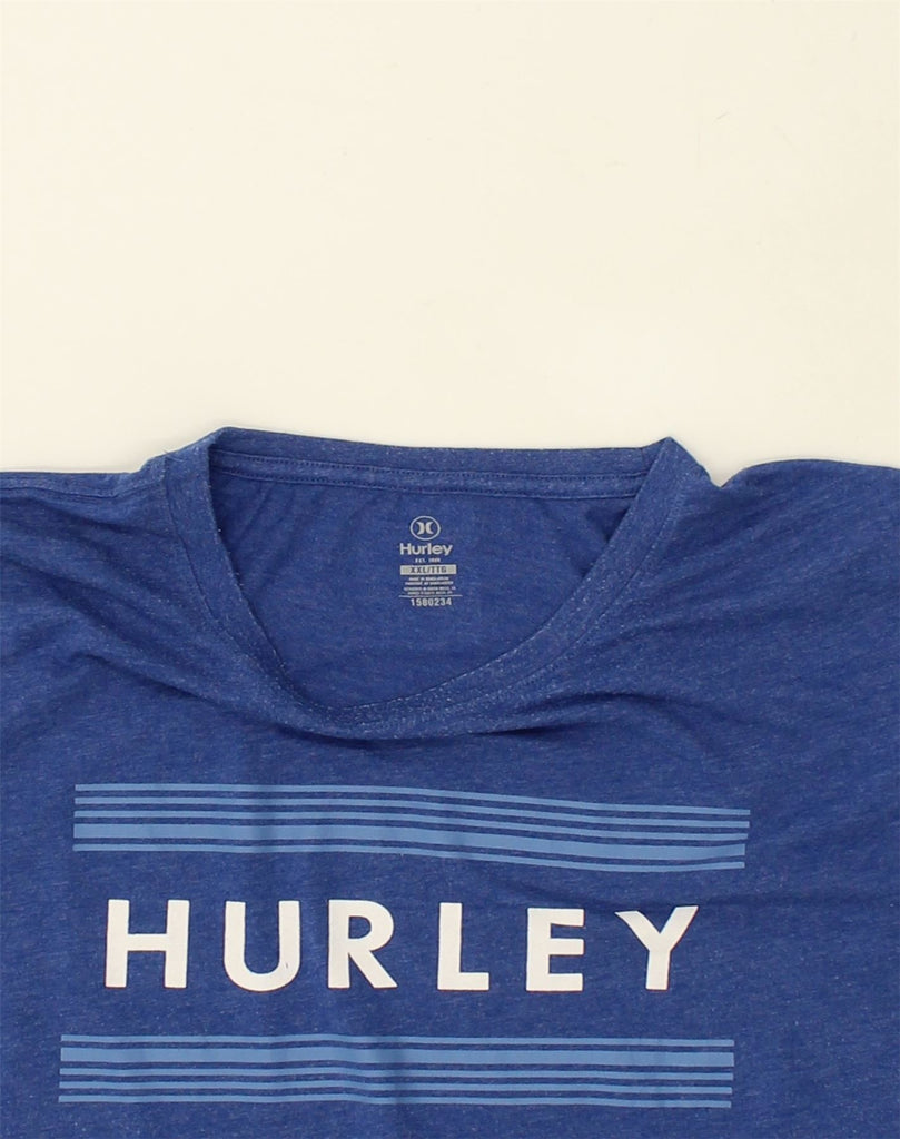 HURLEY Mens Graphic T-Shirt Top 2XL Blue Cotton | Vintage Hurley | Thrift | Second-Hand Hurley | Used Clothing | Messina Hembry 