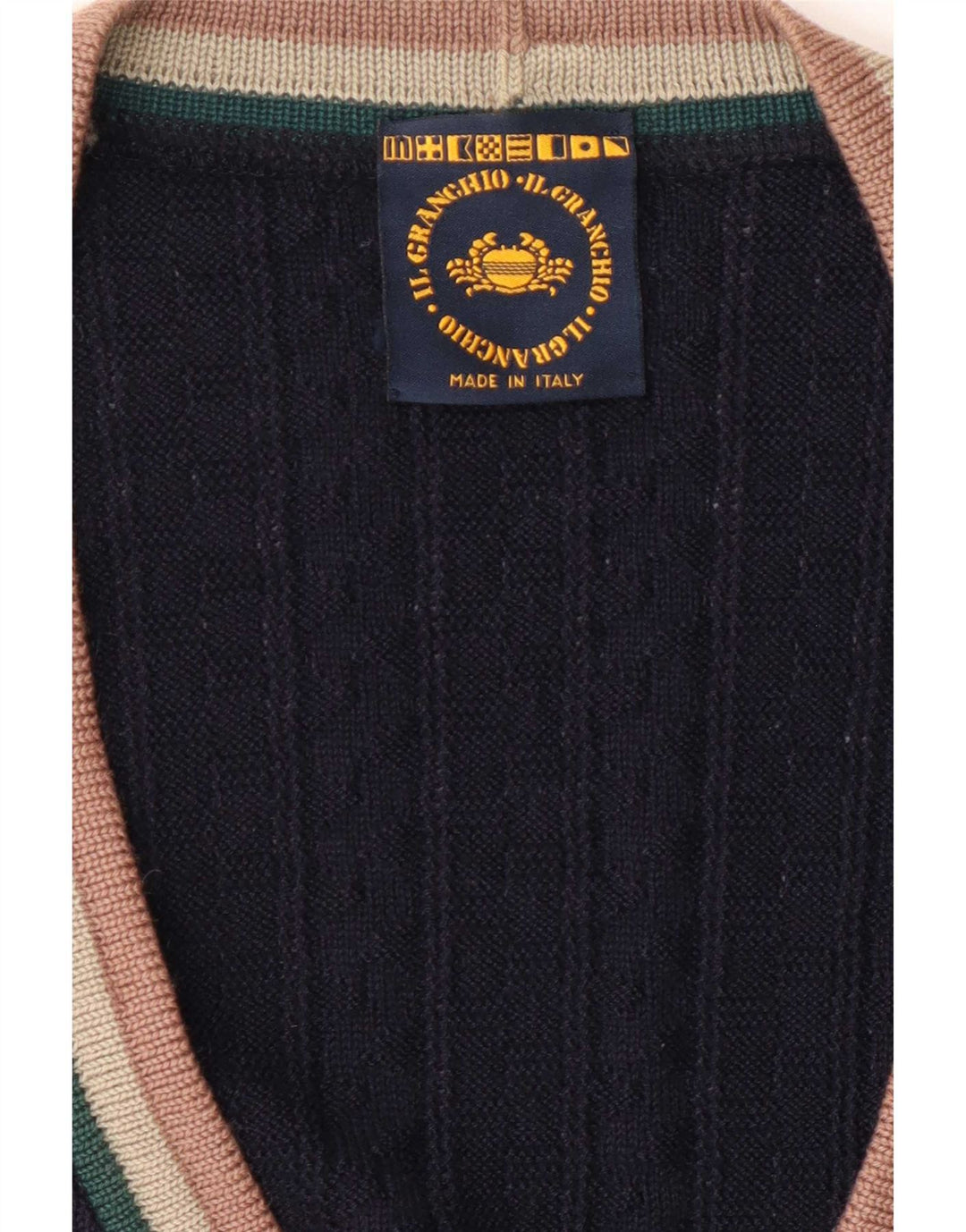 Il Granchio Mens Cardigan Sweater Large Navy Blue