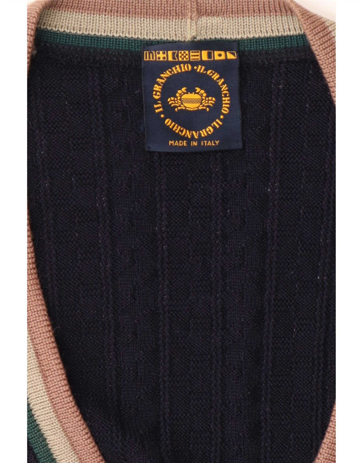 Il Granchio Mens Cardigan Sweater Large Navy Blue