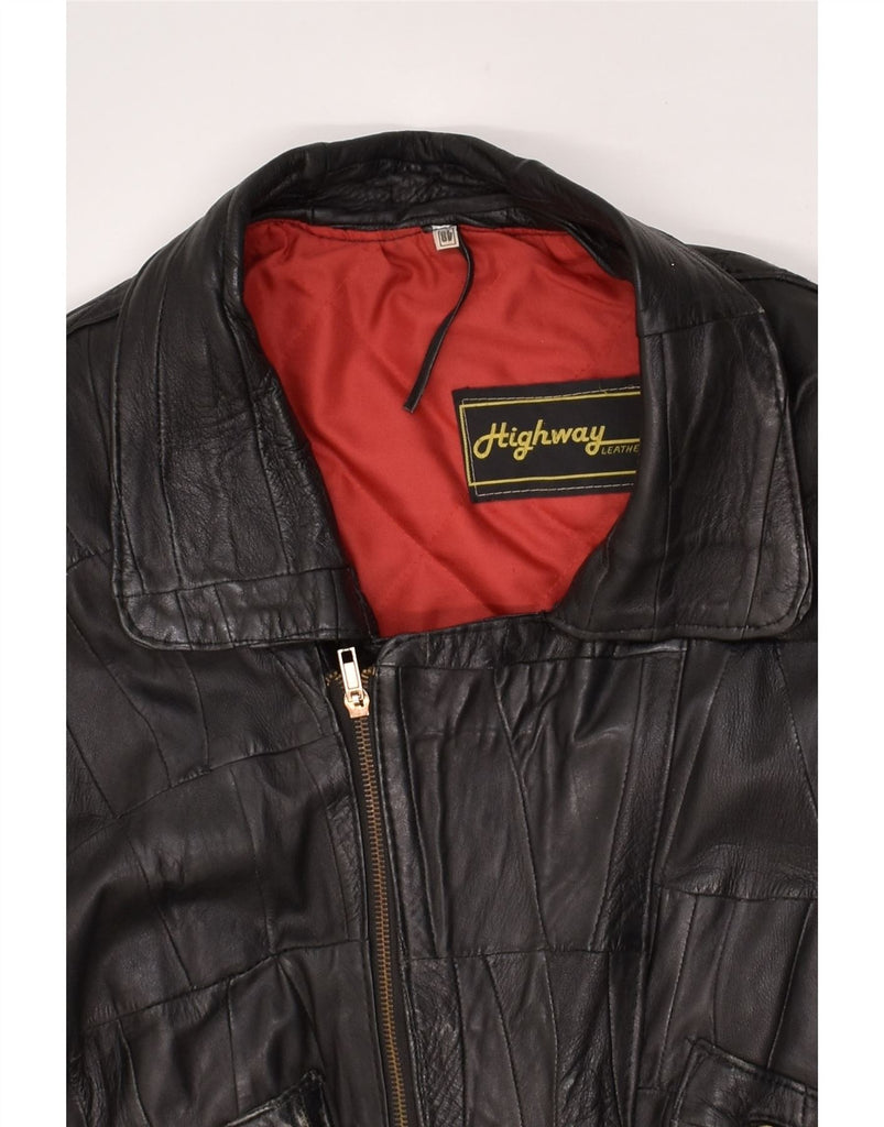 VINTAGE Mens Leather Jacket IT 48 Medium Black Leather | Vintage Vintage | Thrift | Second-Hand Vintage | Used Clothing | Messina Hembry 