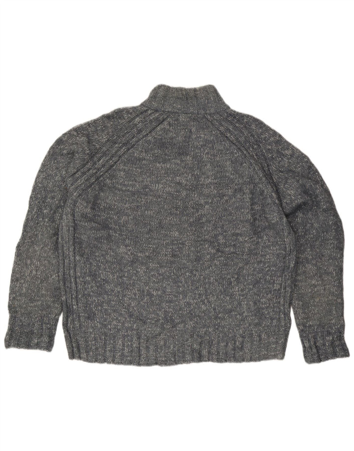 Marks & Spencer Mens Blue Harbour Zip Neck Jumper Sweater XL Grey Flecked