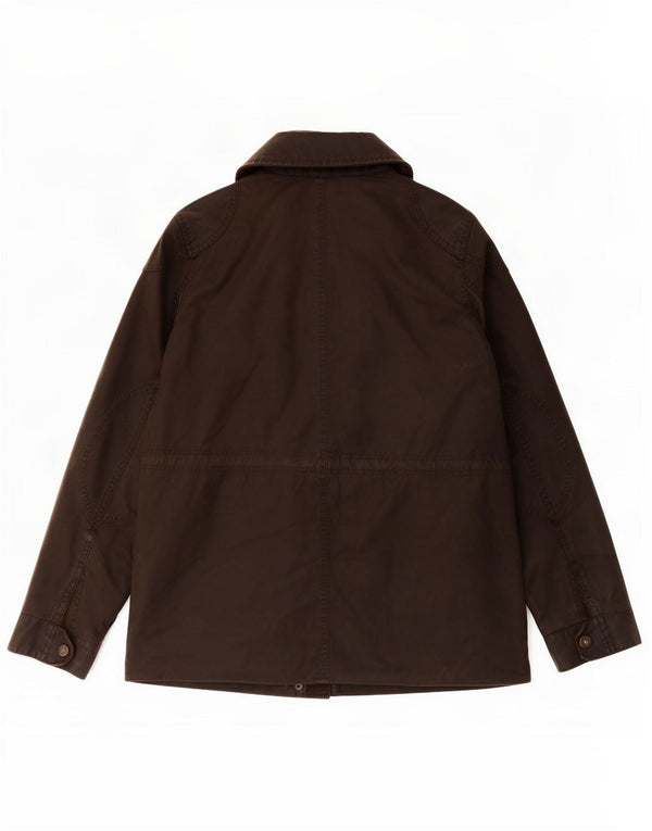 Fat Face Womens Waxed Cotton Jacket UK 14 Large Brown