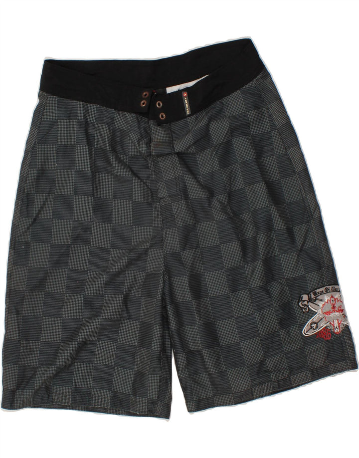 AIRWALK Mens Swimming Shorts Large  Grey Geometric Polyester Vintage Airwalk and Second-Hand Airwalk from Messina Hembry 