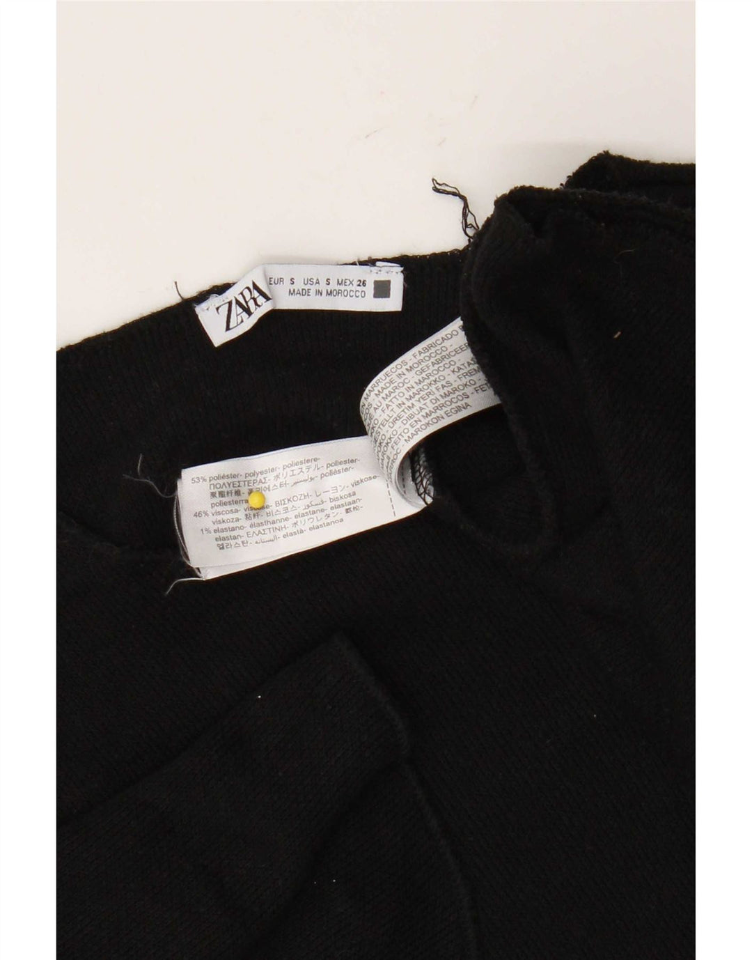 Zara Womens Crop Oversized T-Shirt Top UK 10 Small Black Polyester