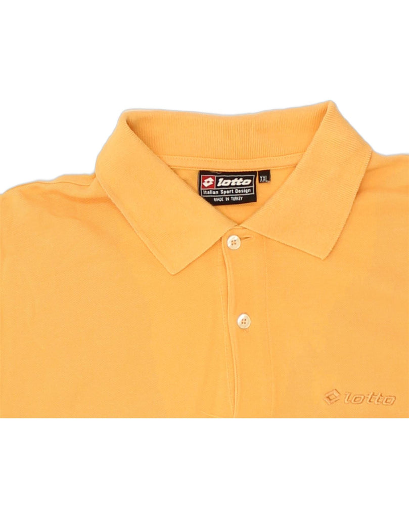 LOTTO Mens Polo Shirt 2XL Yellow Cotton | Vintage Lotto | Thrift | Second-Hand Lotto | Used Clothing | Messina Hembry 