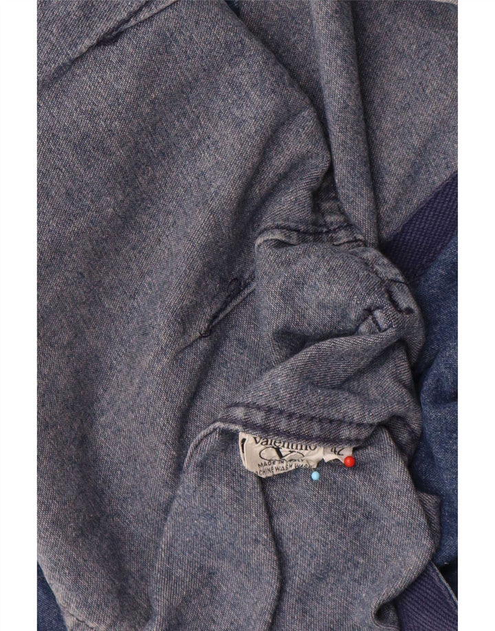 Valentino Womens Loose Fit 2 Button Denim Blazer Jacket IT 42 Medium Blue